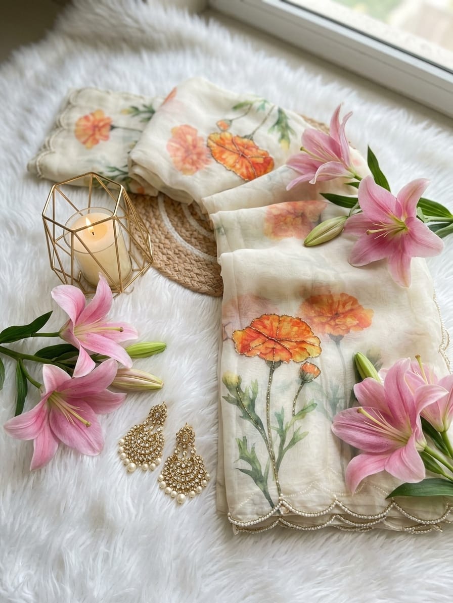 Yutika Floral Tabby Silk Saree