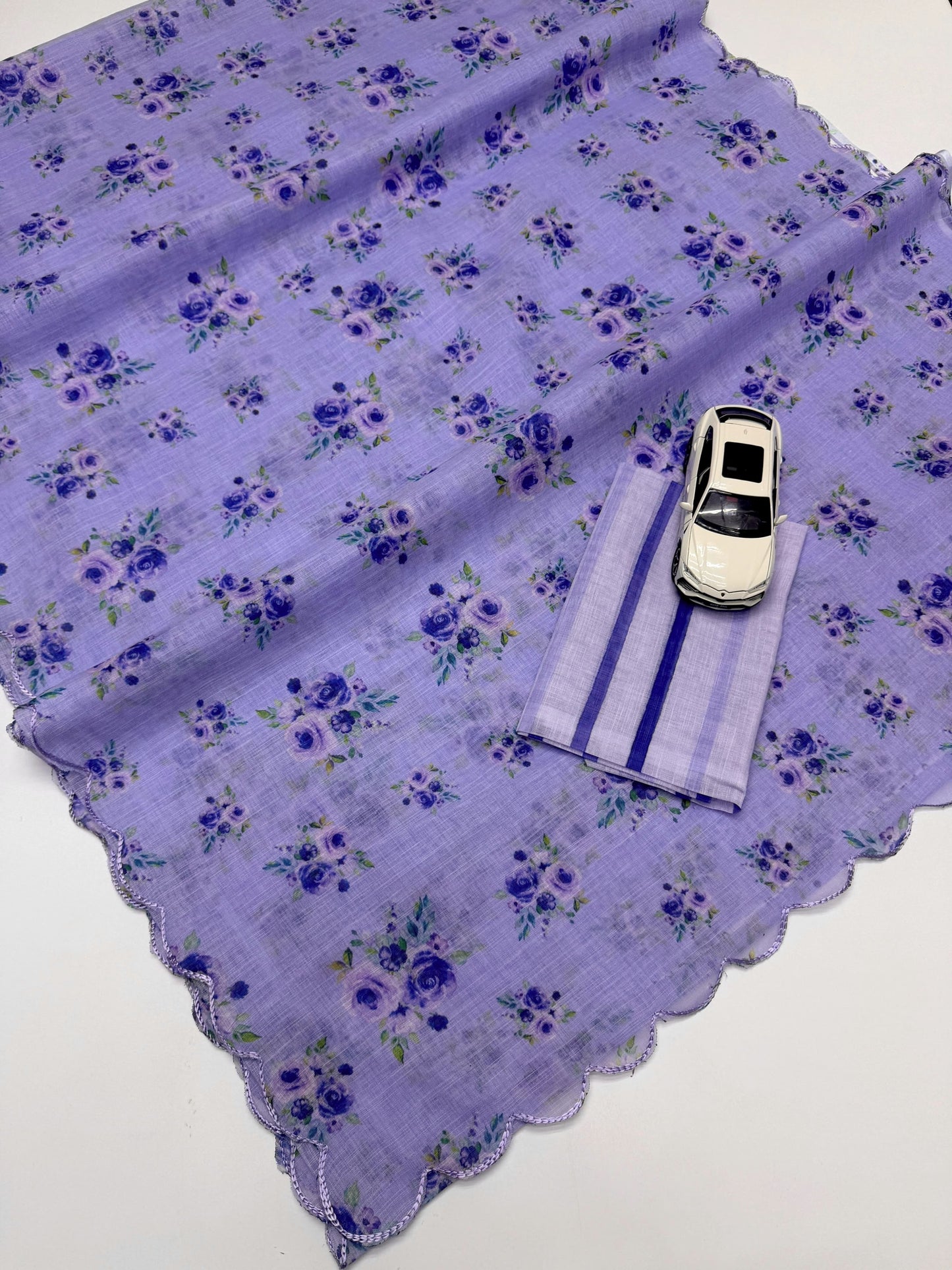Royal Cutwork Linen Saree