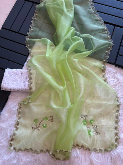 Afreen Pure Handcrafted Organza Silk Elegance Saree