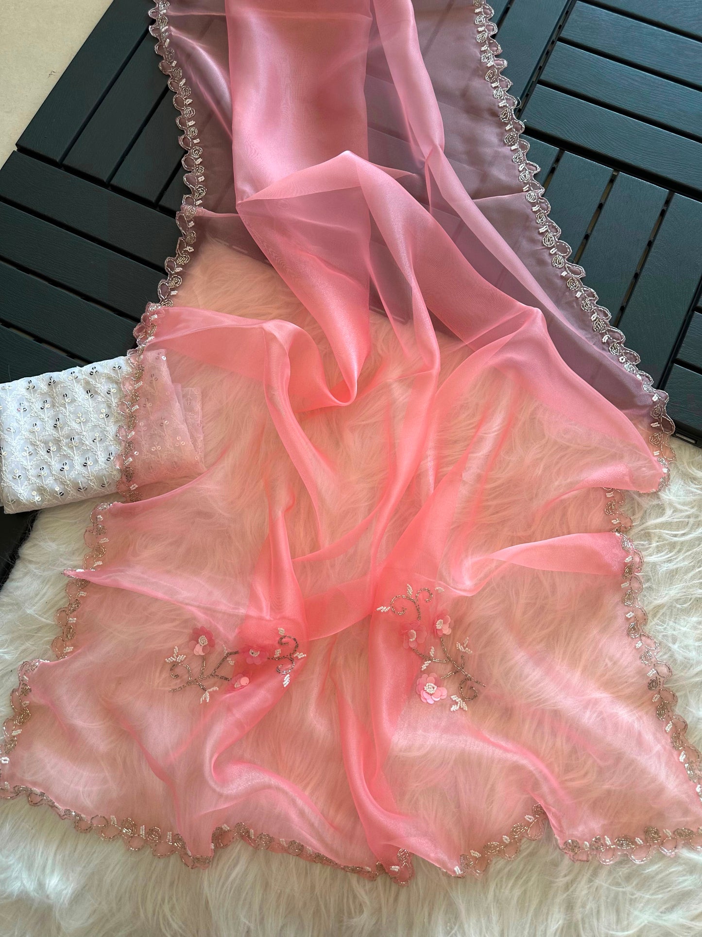 Afreen Pure Handcrafted Organza Silk Elegance Saree