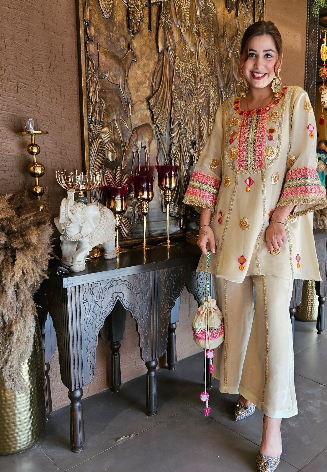 Sanvi Radiance Mirror & Sequin Embroidered Co-Ord Set