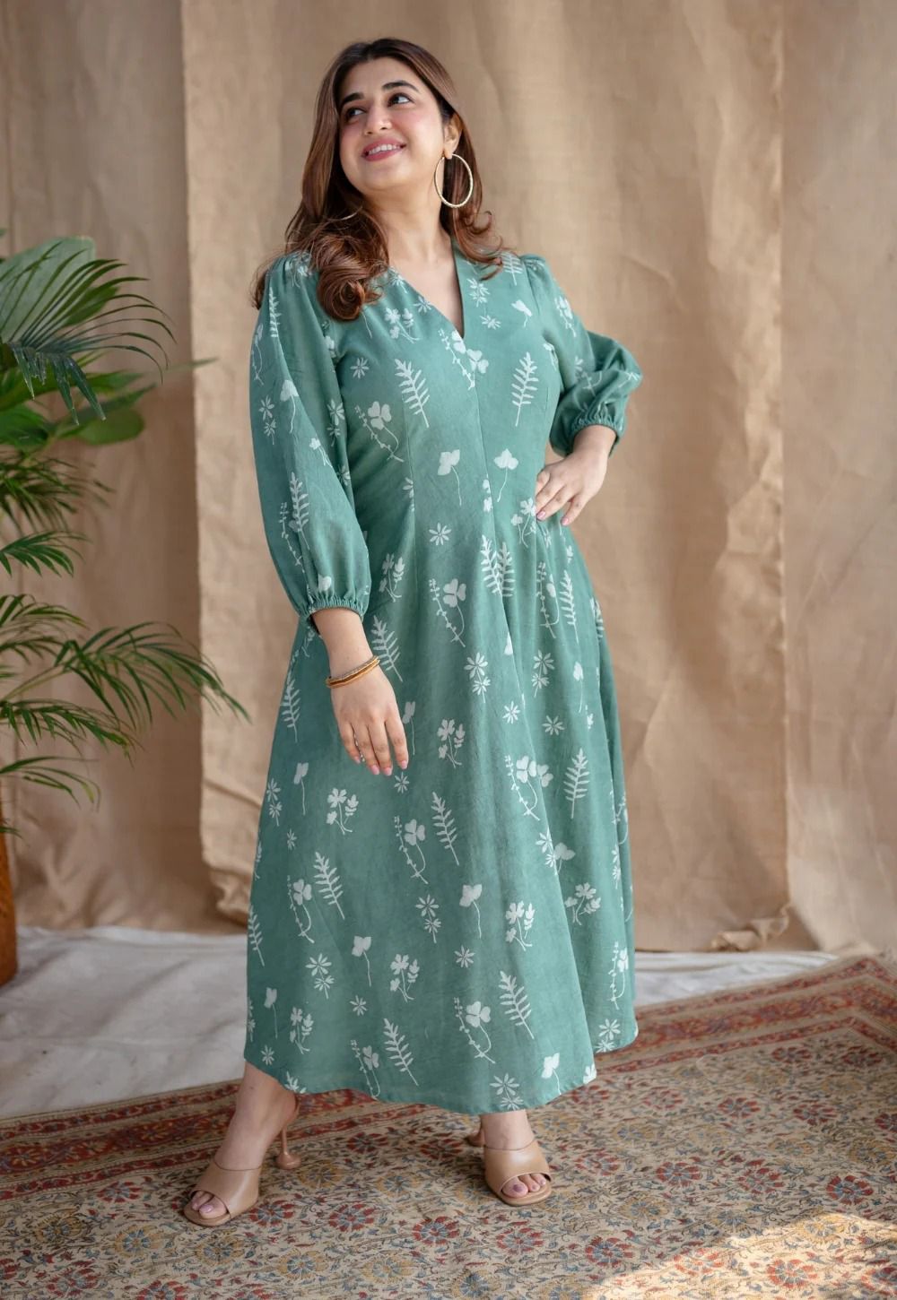 Floral Breeze Cotton Midi Dress