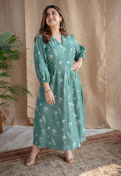 Floral Breeze Cotton Midi Dress