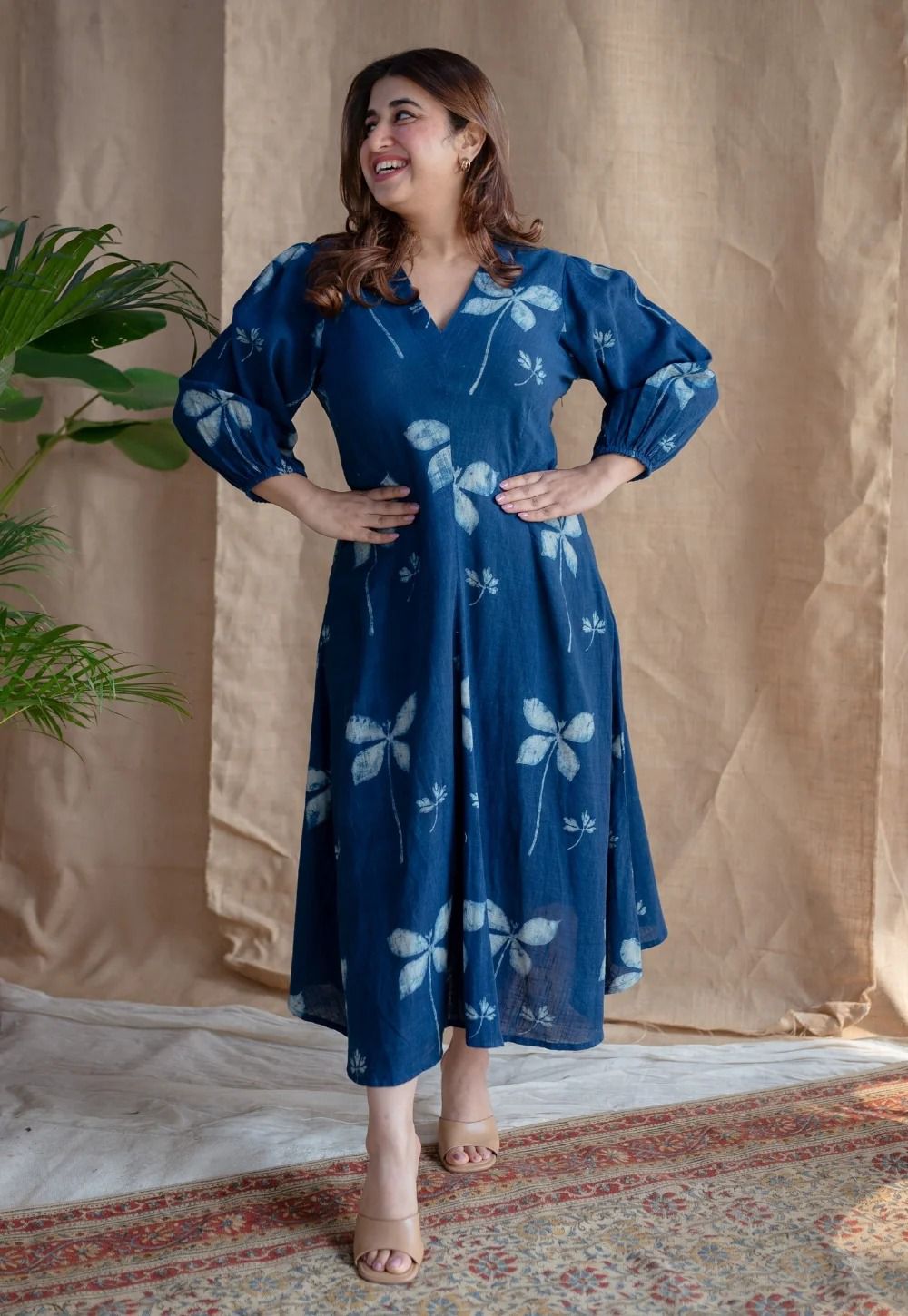 Floral Breeze Cotton Midi Dress