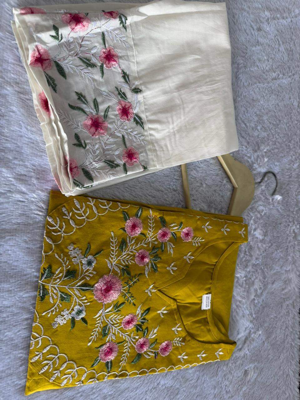 Floral Grace Embroidered Cotton Kurta Set