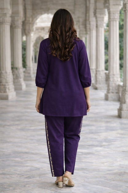 Royal Embroidered Cotton Co-ord Set