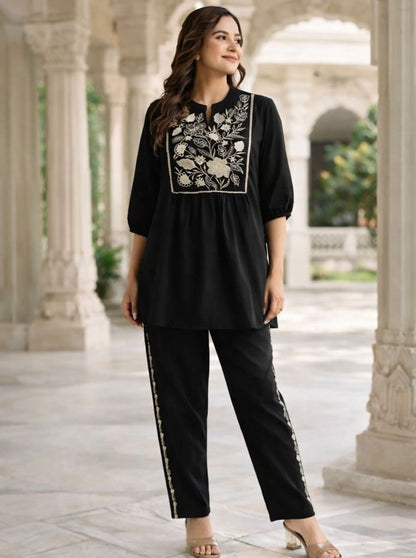 Royal Embroidered Cotton Co-ord Set