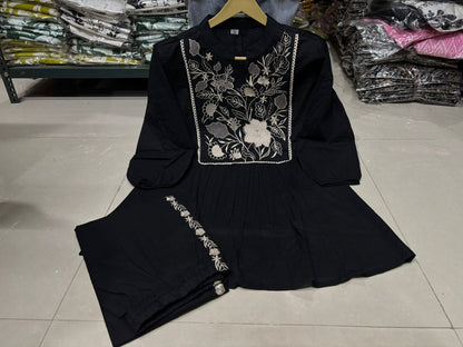 Royal Embroidered Cotton Co-ord Set