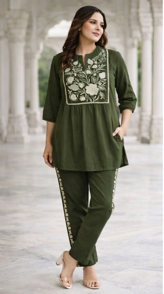 Royal Embroidered Cotton Co-ord Set