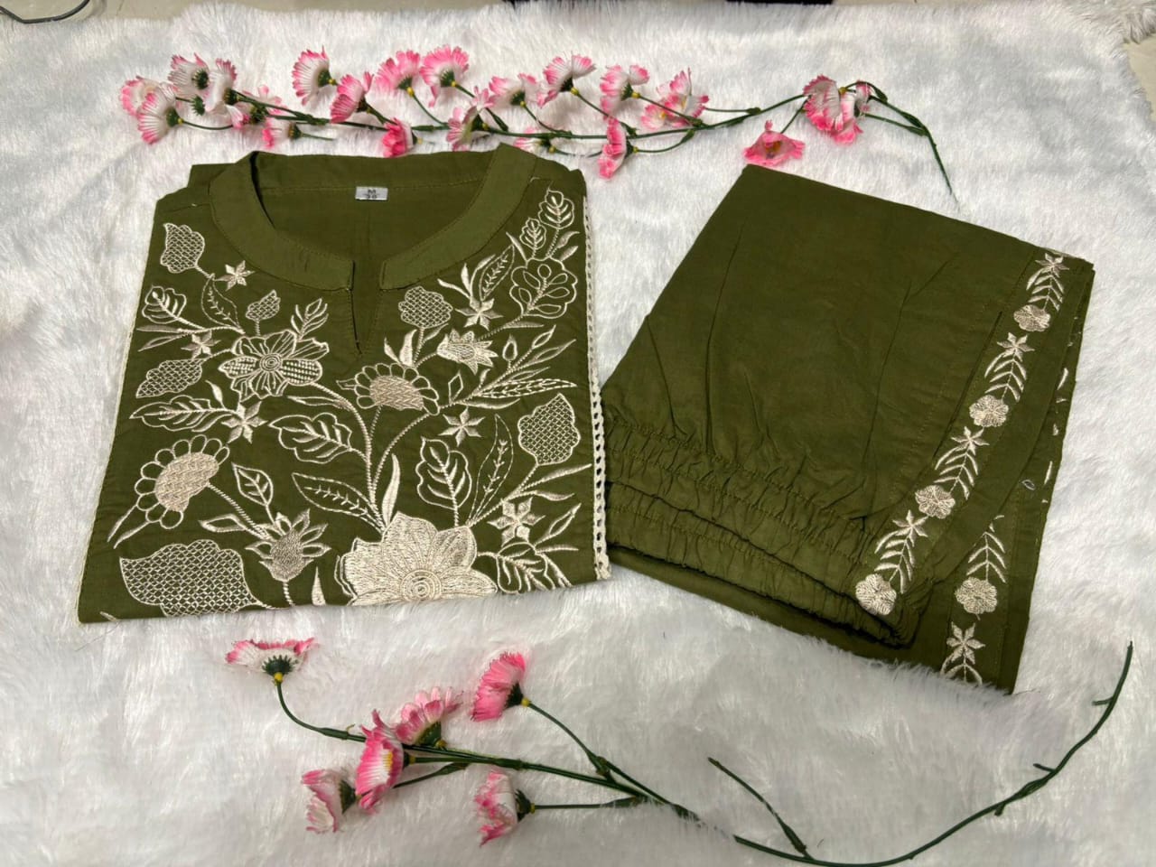 Royal Embroidered Cotton Co-ord Set