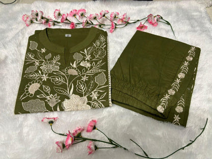 Royal Embroidered Cotton Co-ord Set