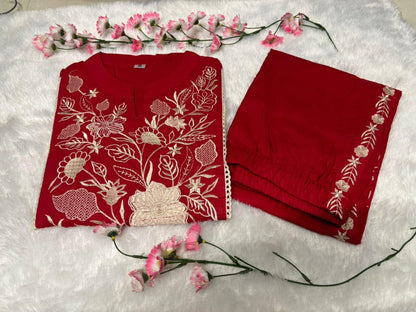 Royal Embroidered Cotton Co-ord Set