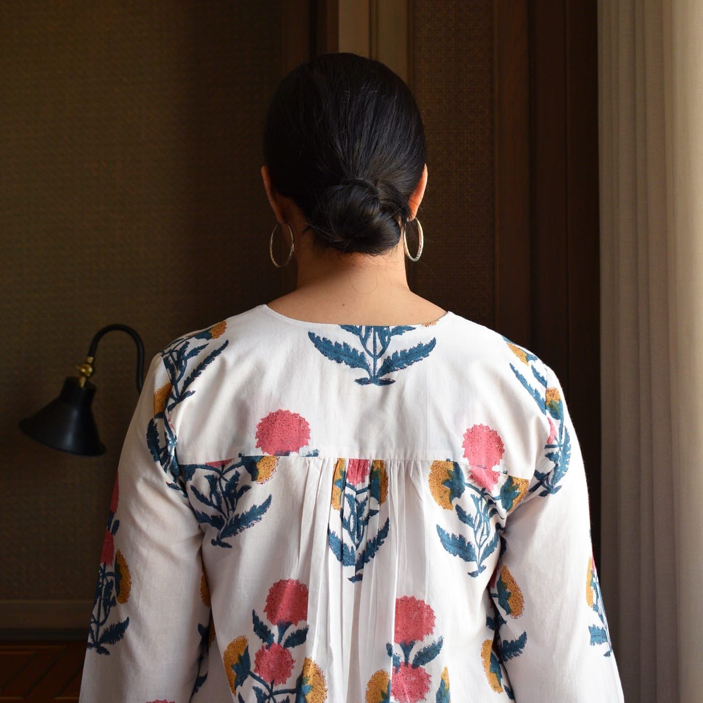 Sanganeri Bloom Cotton Kurti Set