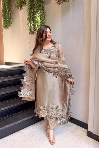 Noor Embroidered Cutwork Suit Set