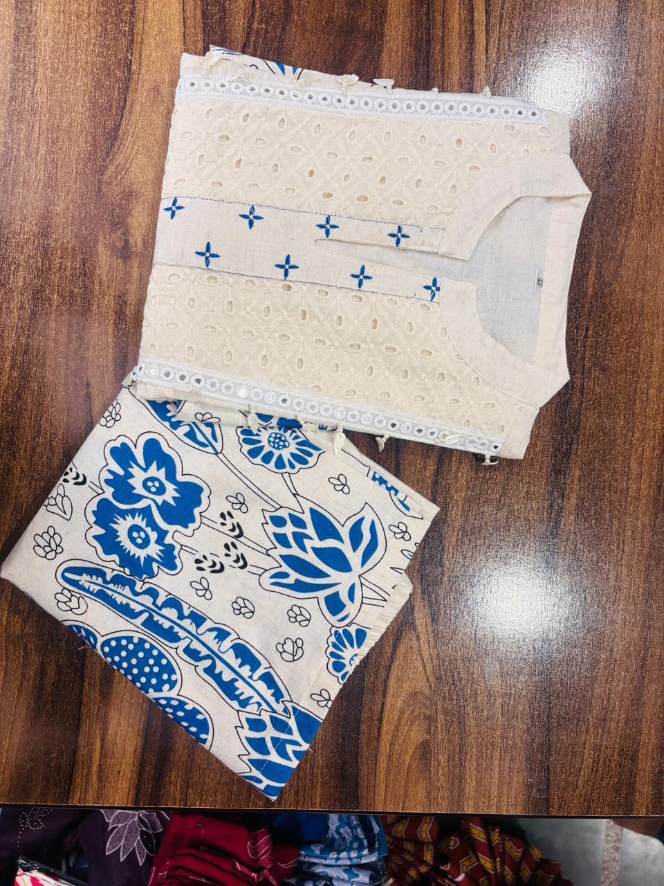 Ivory Bloom Cotton Slub Co-ord Set