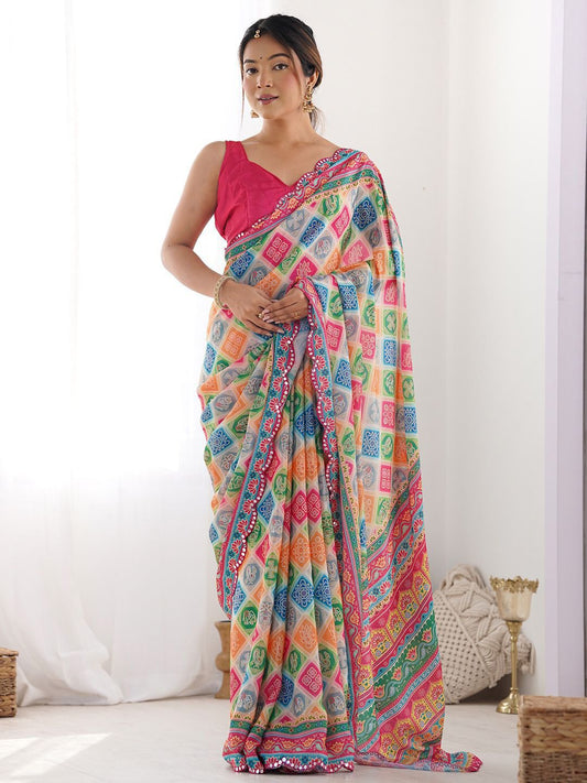 Vasudha Printed Georgette Saree