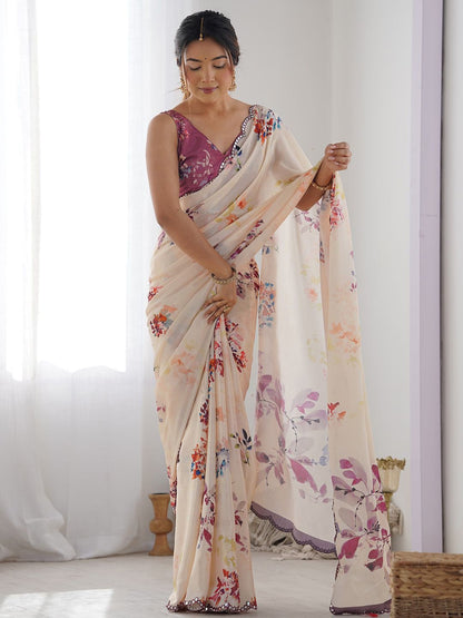 Meher Printed Georgette Saree