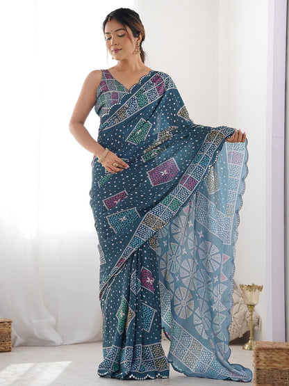 Meher Printed Georgette Saree