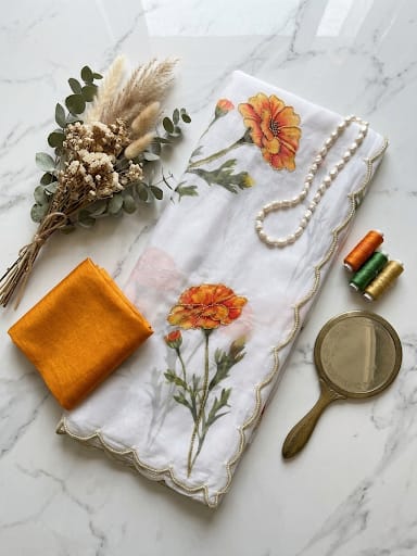 Yutika Floral Tabby Silk Saree