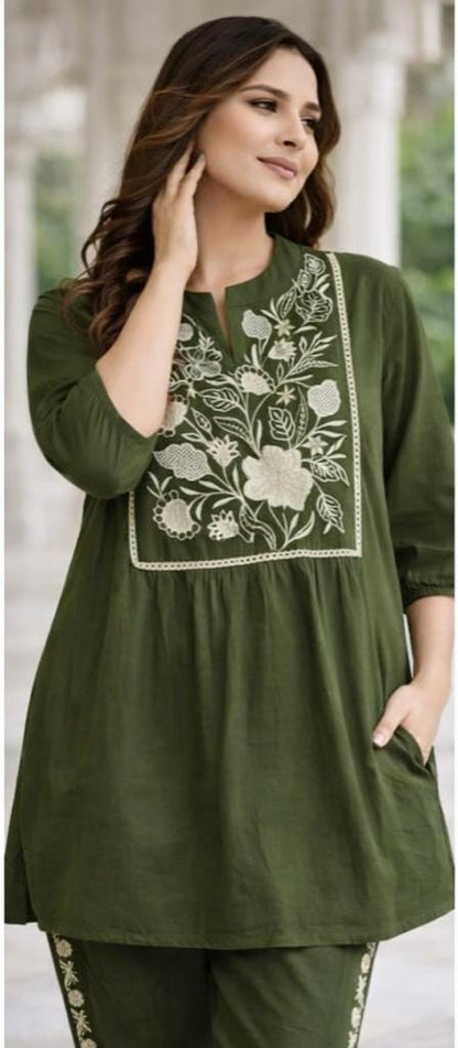 Royal Embroidered Cotton Co-ord Set