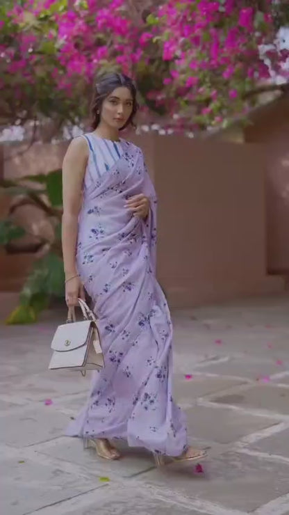 Royal Cutwork Linen Saree