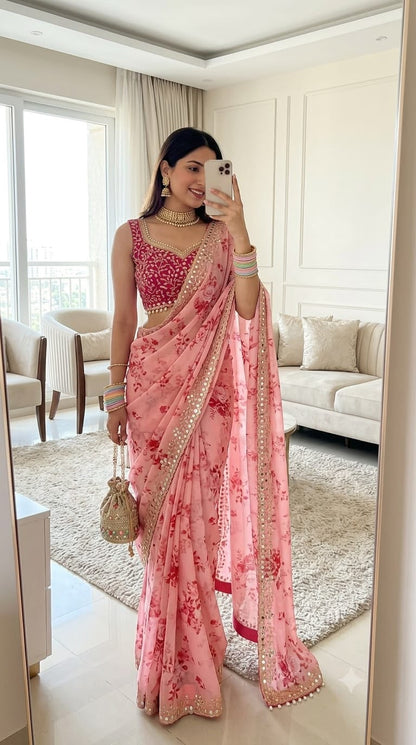 Vanya Bloom Mirror Georgette Saree