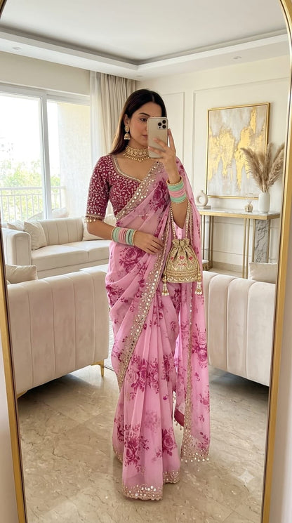 Vanya Bloom Mirror Georgette Saree