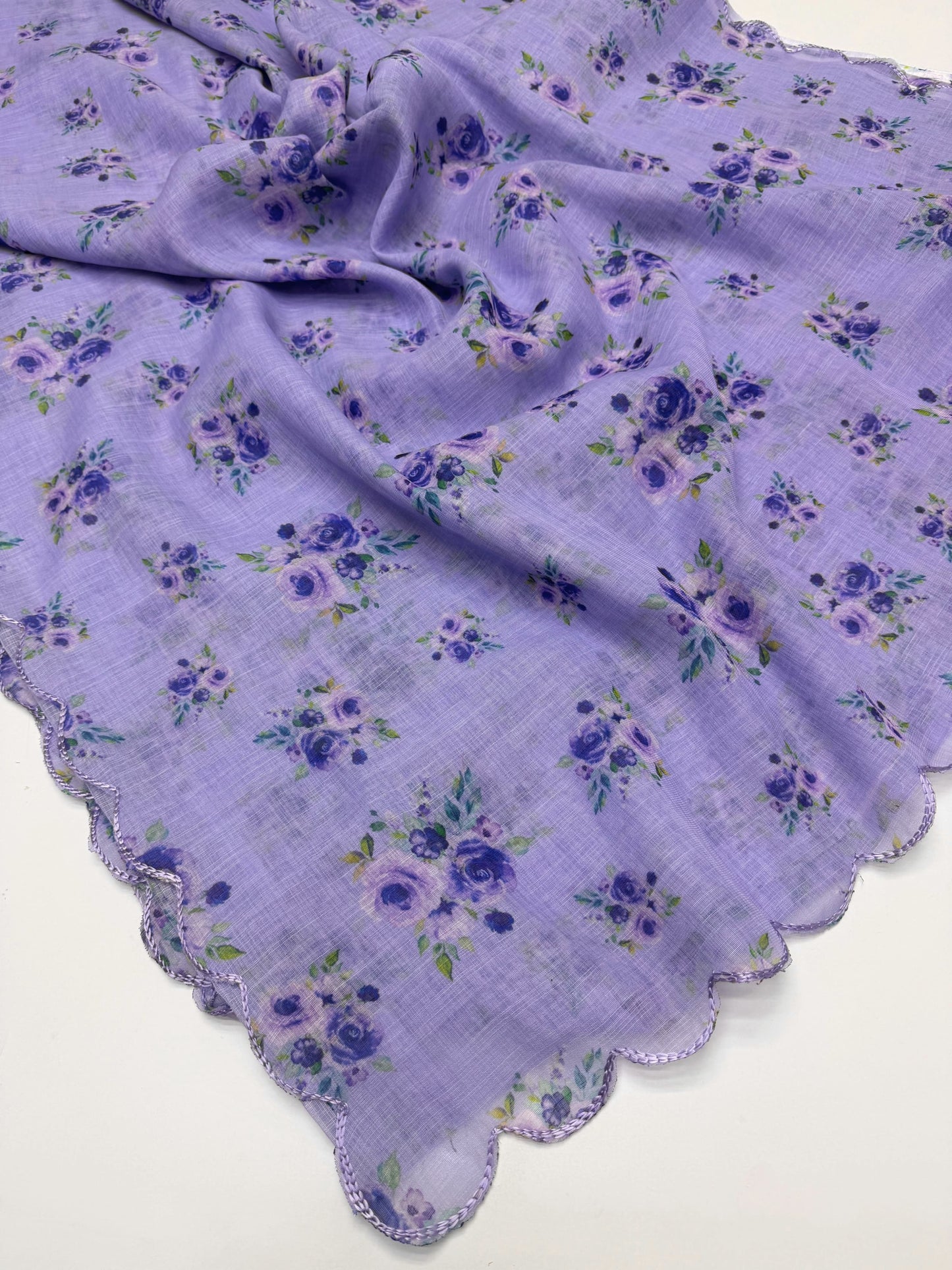 Royal Cutwork Linen Saree