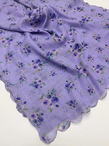 Royal Cutwork Linen Saree
