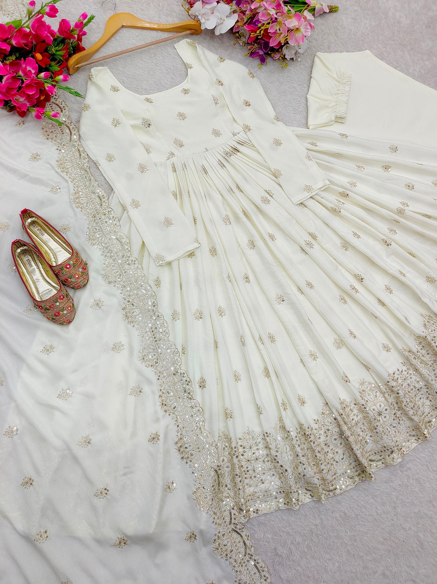 Noor Élan Anarkali Chinon Silk