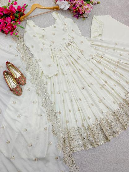 Noor Élan Anarkali Chinon Silk