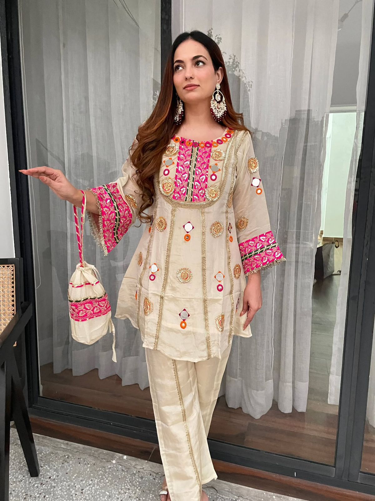 Sanvi Radiance Mirror & Sequin Embroidered Co-Ord Set