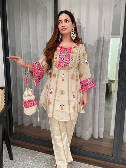 Sanvi Radiance Mirror & Sequin Embroidered Co-Ord Set