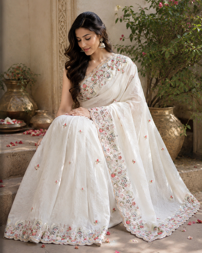 Royal Elegance Crush Silk Saree