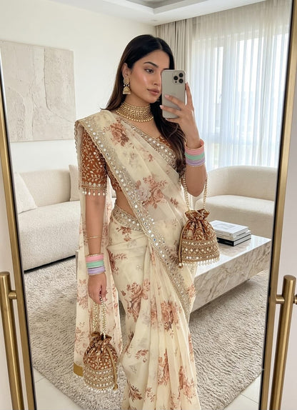 Vanya Bloom Mirror Georgette Saree