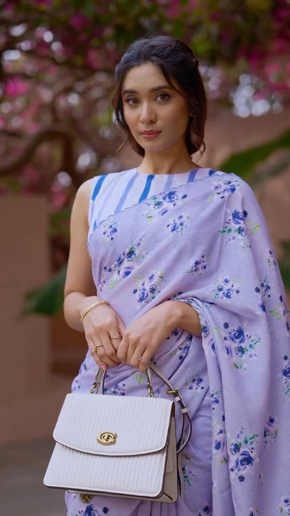 Royal Cutwork Linen Saree