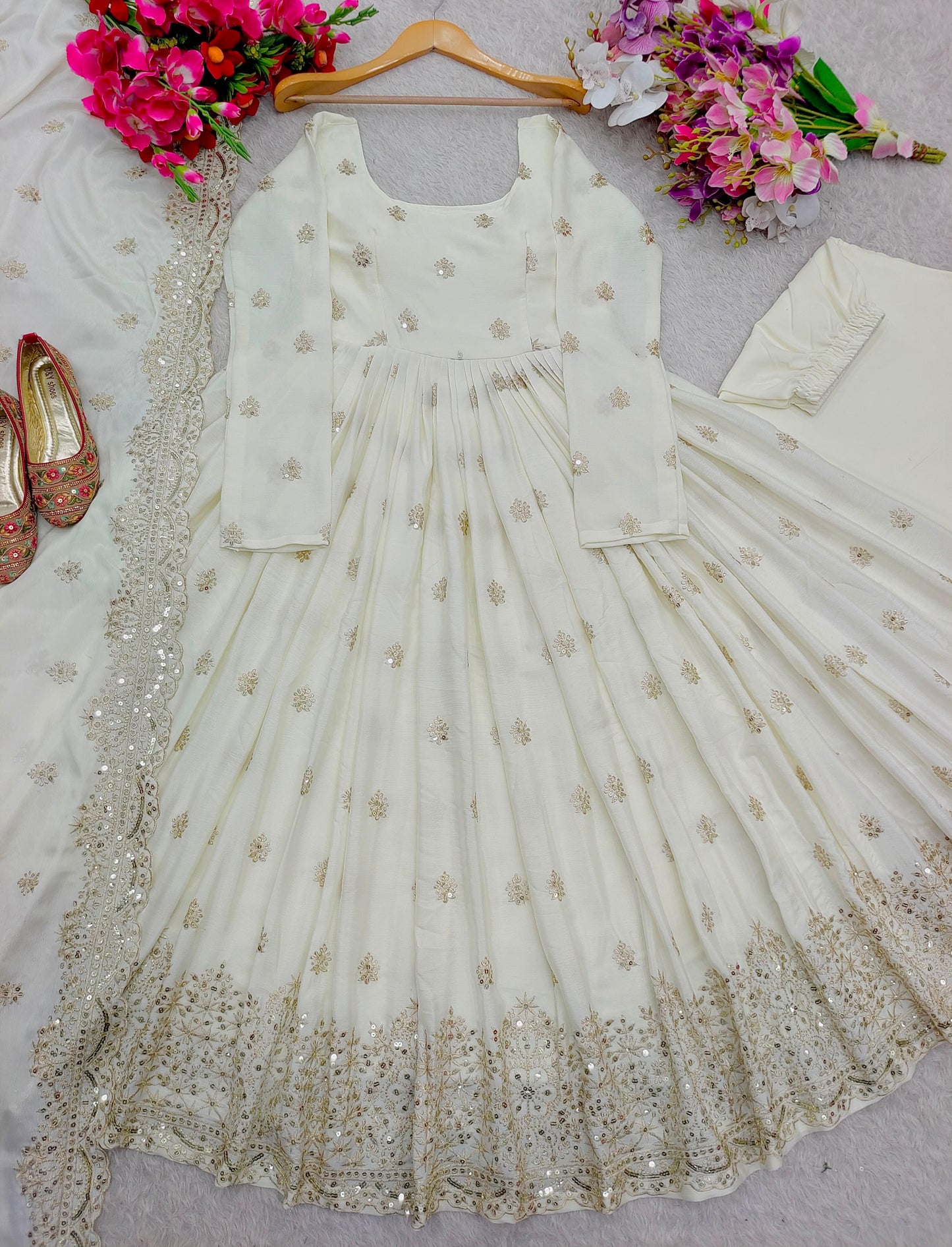 Noor Élan Anarkali Chinon Silk